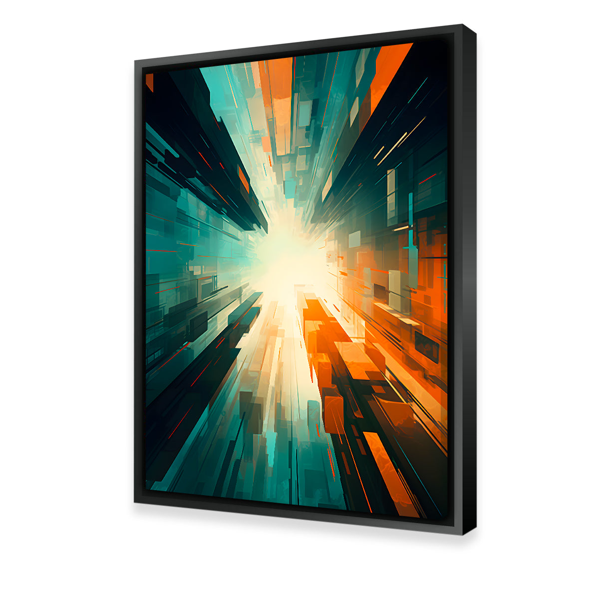 Stunning Abstract Wall Art - Blue Orange Shapes 5