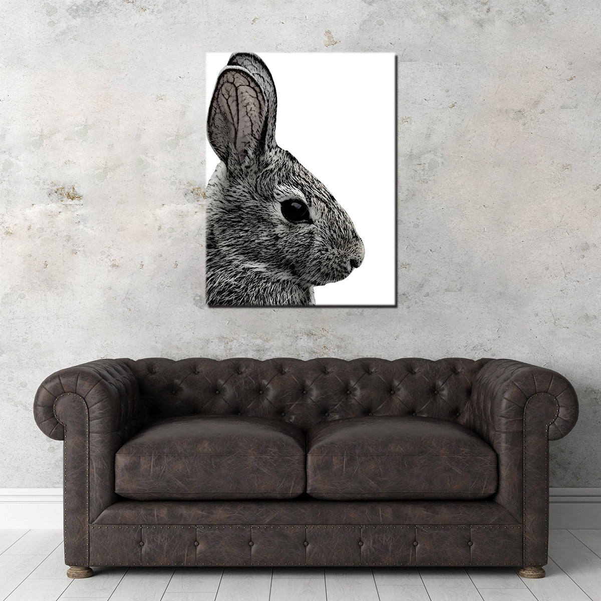 Exquisite Rabbit Sketch Wall Art by Lawisi