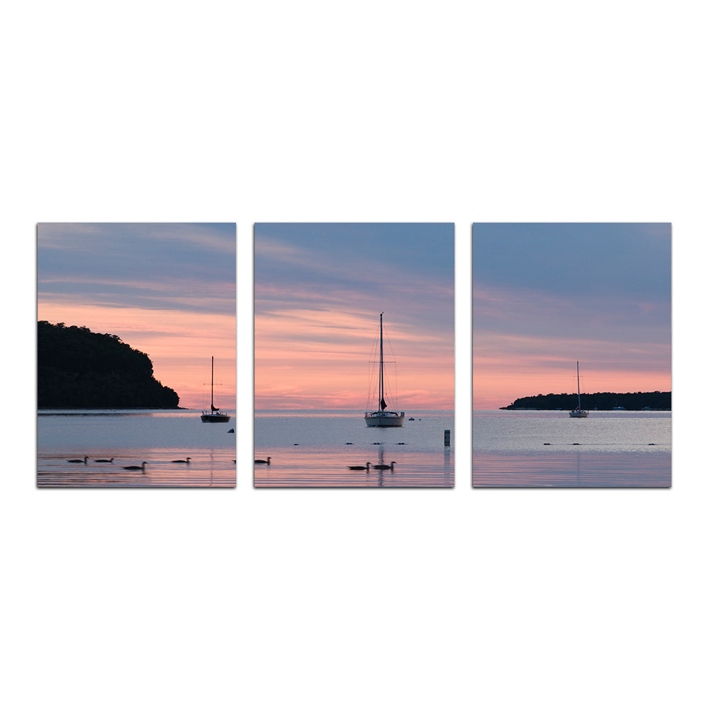 Stunning Sailboats At Sunset Wall Art for Door County Decor