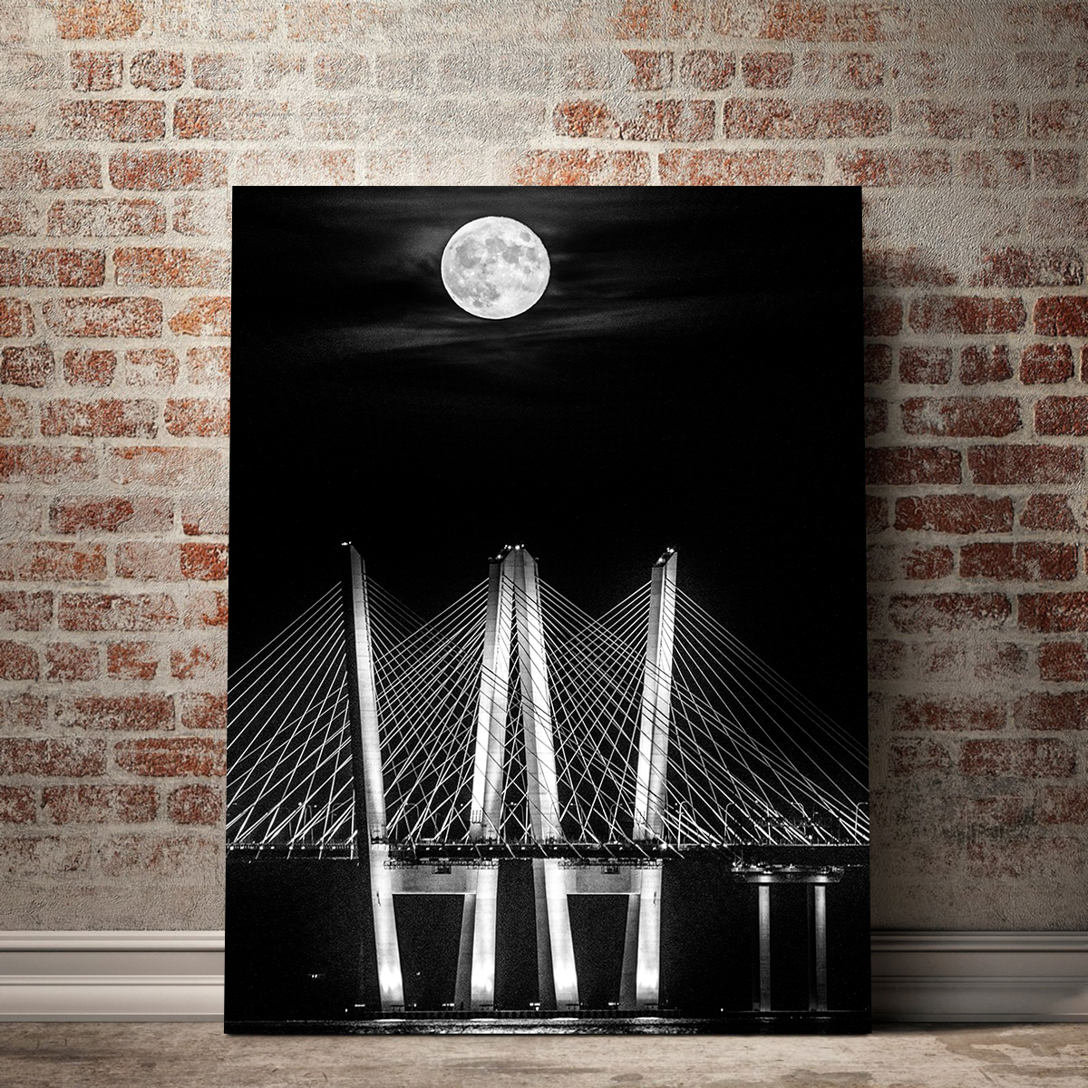 Stunning Grayscale Buck Moon Rising Wall Art by Dennis Maida