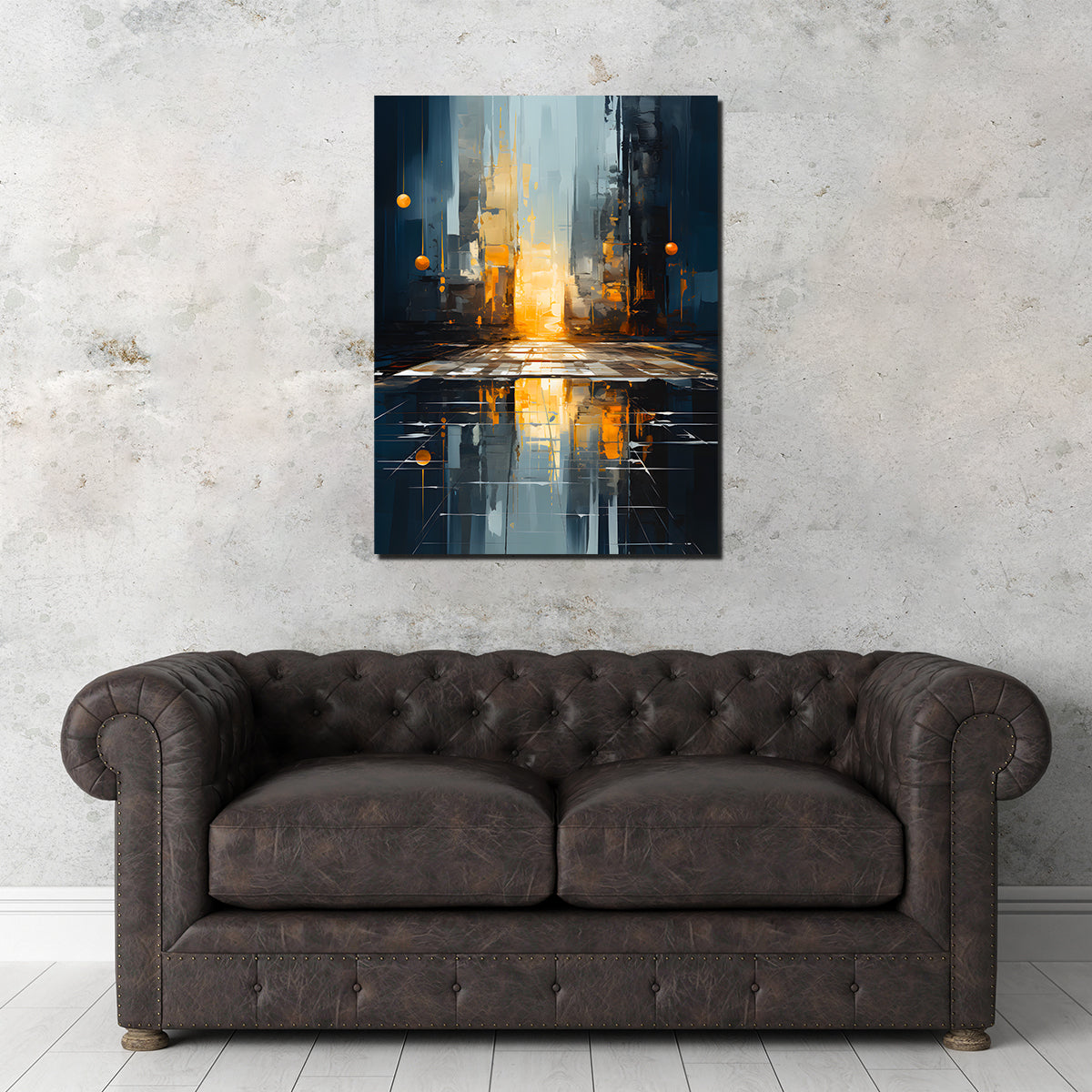 Eye - Catching Abstract Blue Gold Shapes 11 Wall Art for Stunning Home Decor