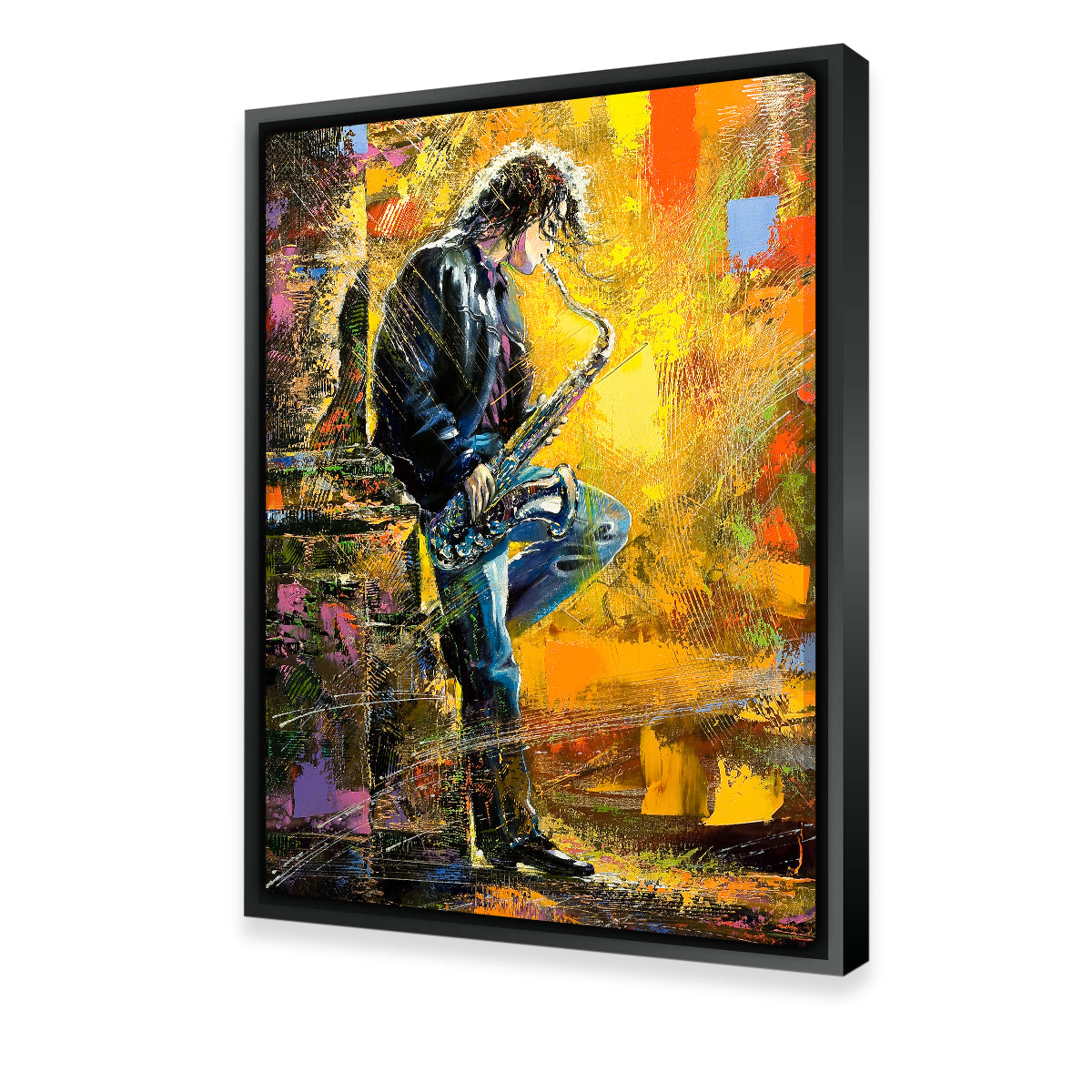 Stunning Young Saxophone Player Wall Art for Home Decor