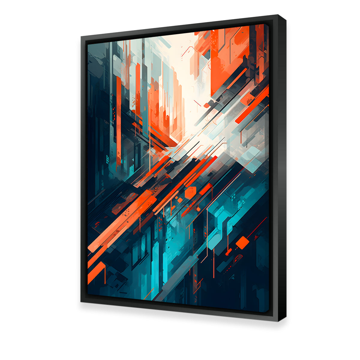 Stunning Abstract - Blue Orange Shapes Wall Art for Your Home Decor