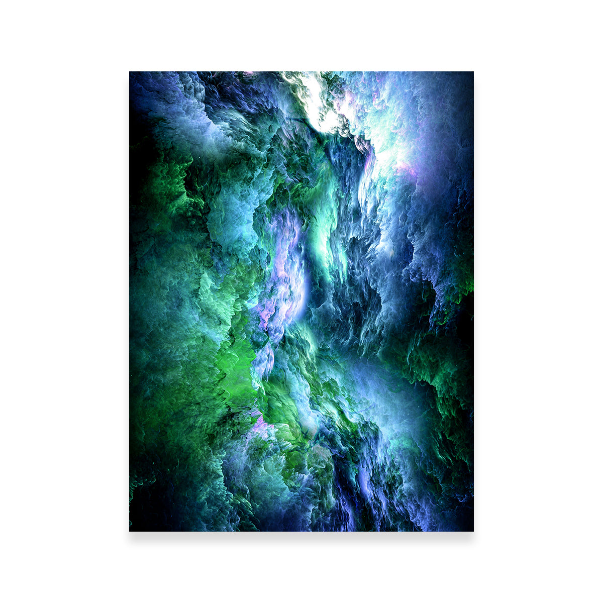 Stunning Space Dust Nebula Green Wall Art - Ideal for Home Decor