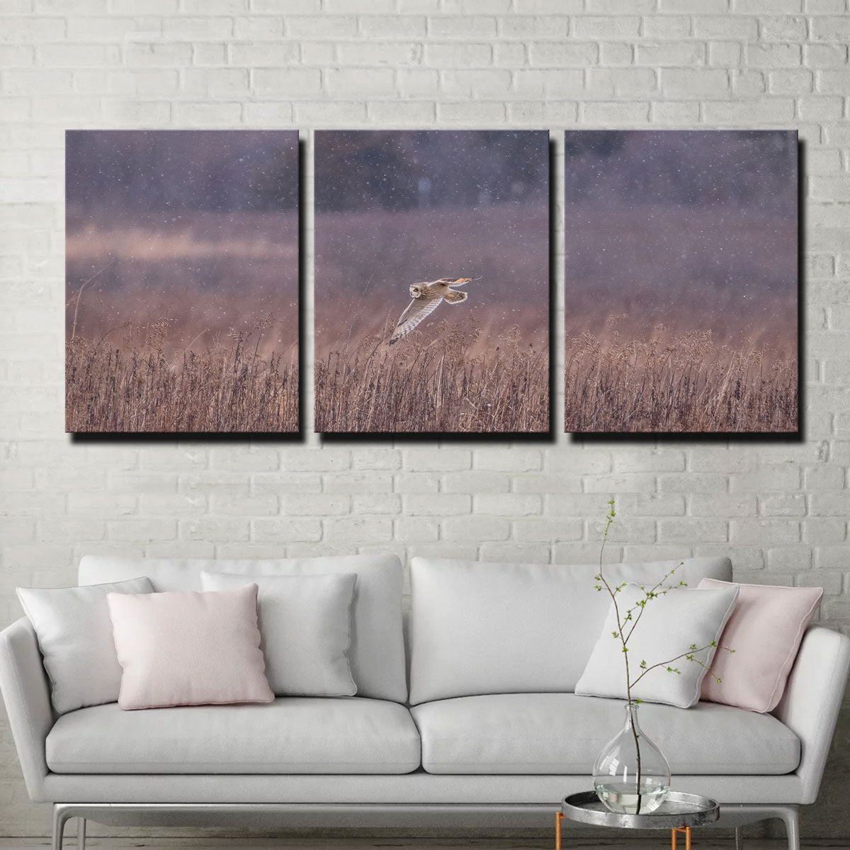 Stunning Owl in the Snow Wall Art by Dennis Maida