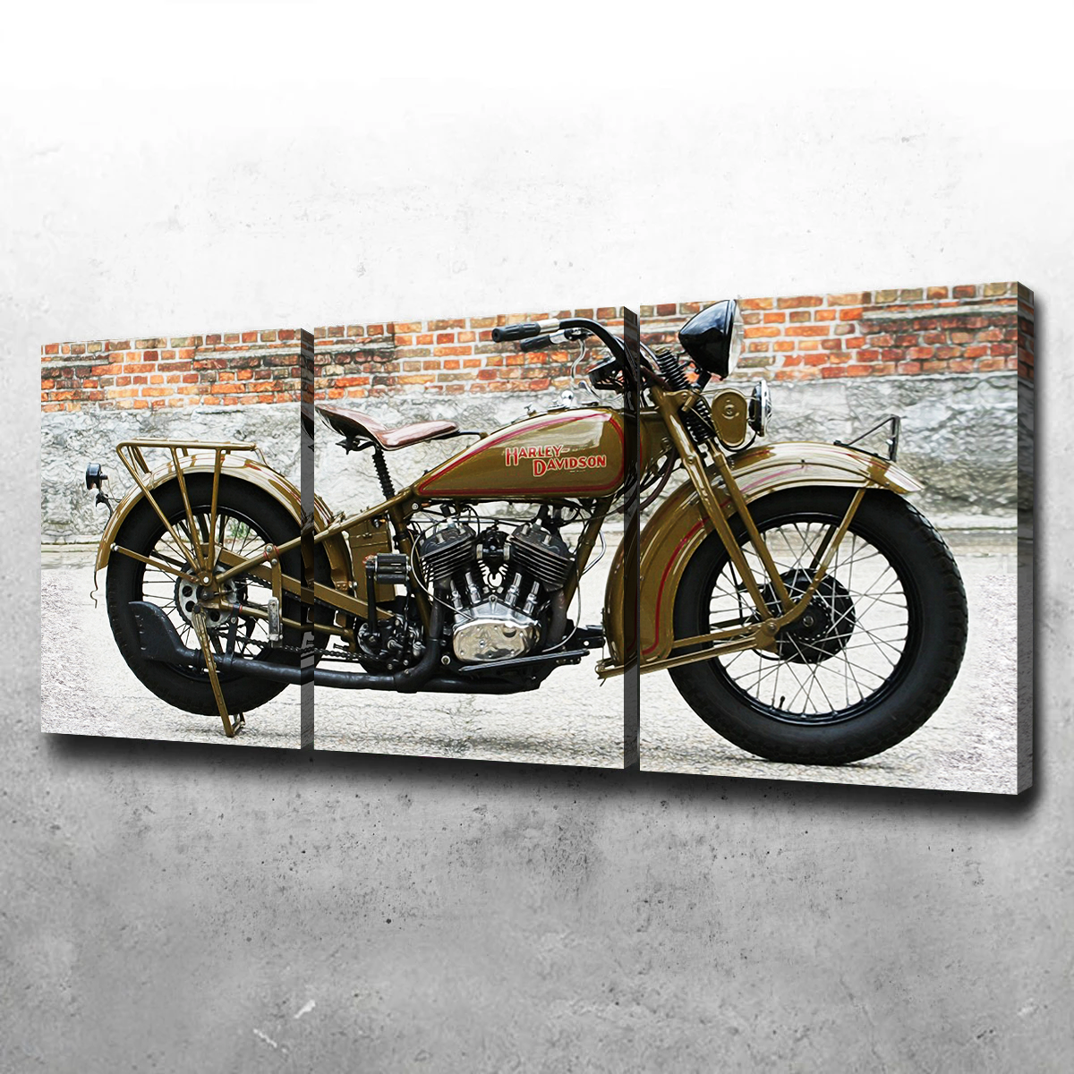 Authentic 1930's Harley Davidson Vintage Wall Art for Motorcycle Enthusiasts