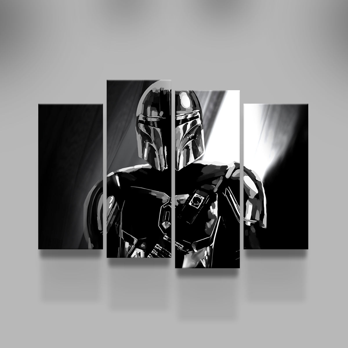 Stunning Grayscale Bounty Hunter Wall Art by Andy Brackpool