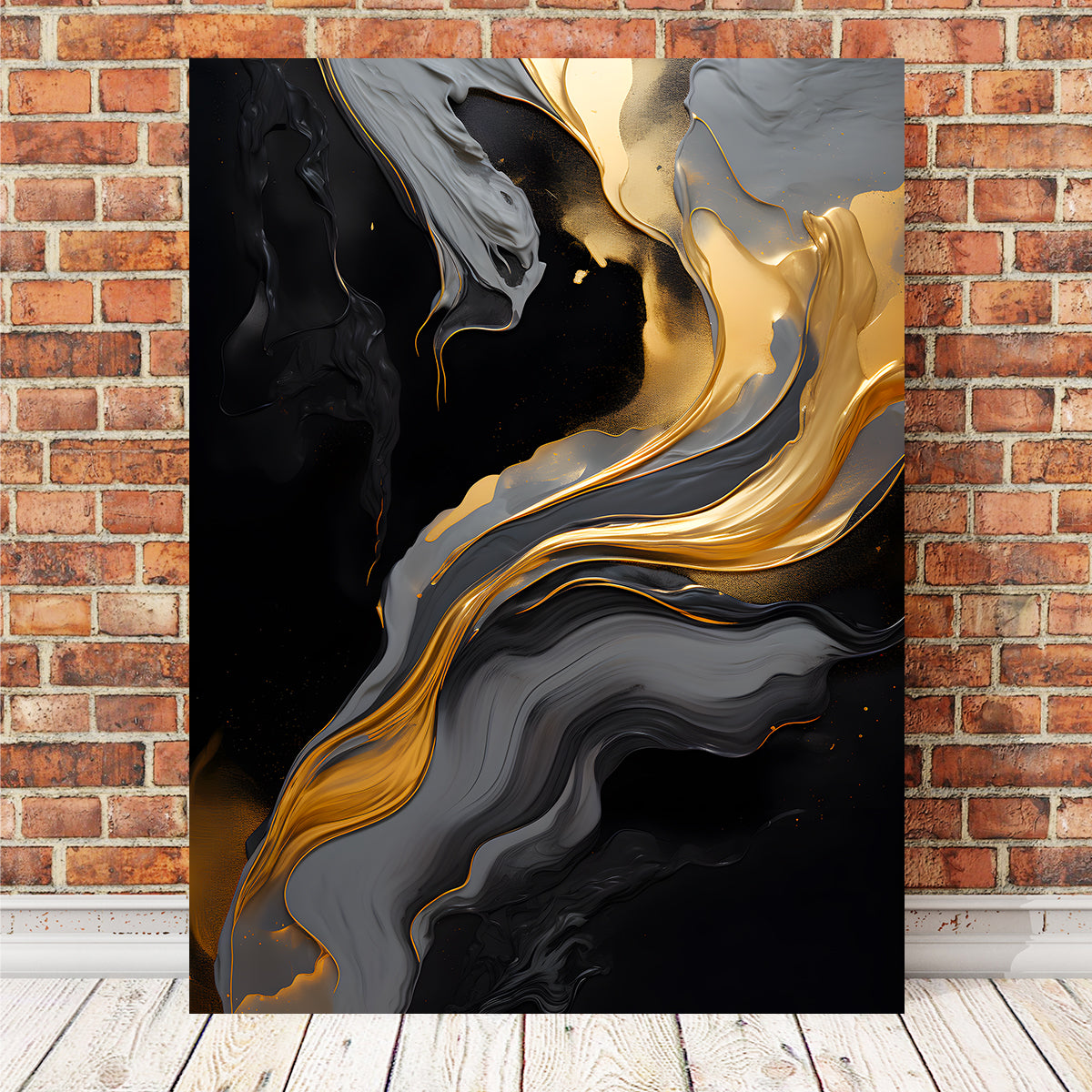 Stunning Abstract Black Gold Waves 10 Wall Art for Modern Interiors