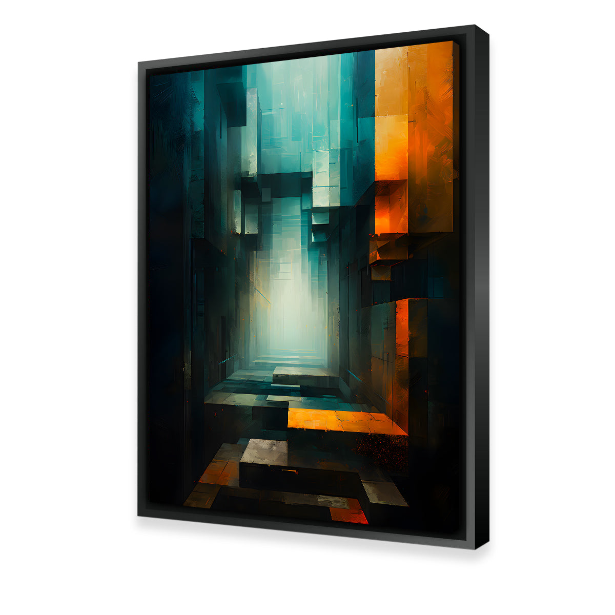 Stunning Abstract Blue Orange Shapes 12 Wall Art for Modern Interiors