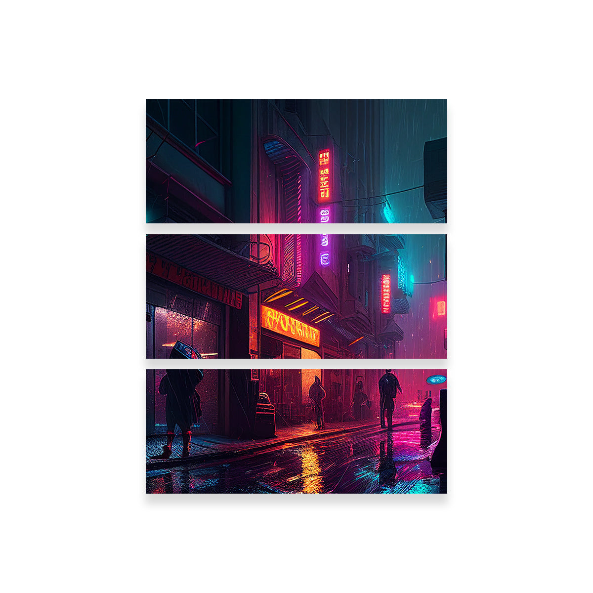 Exquisite Rainy Stroll in Neo Chinatown Wall Art for Your Home Decor