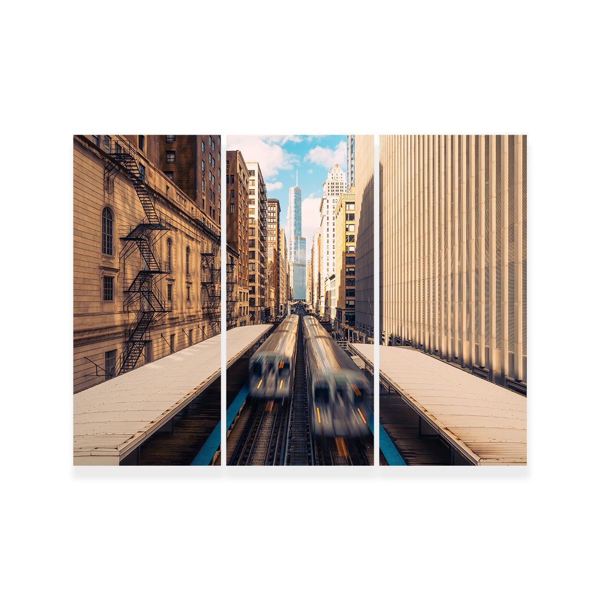 Stunning Railway Station Downtown Chicago Wall Art for Home Decor