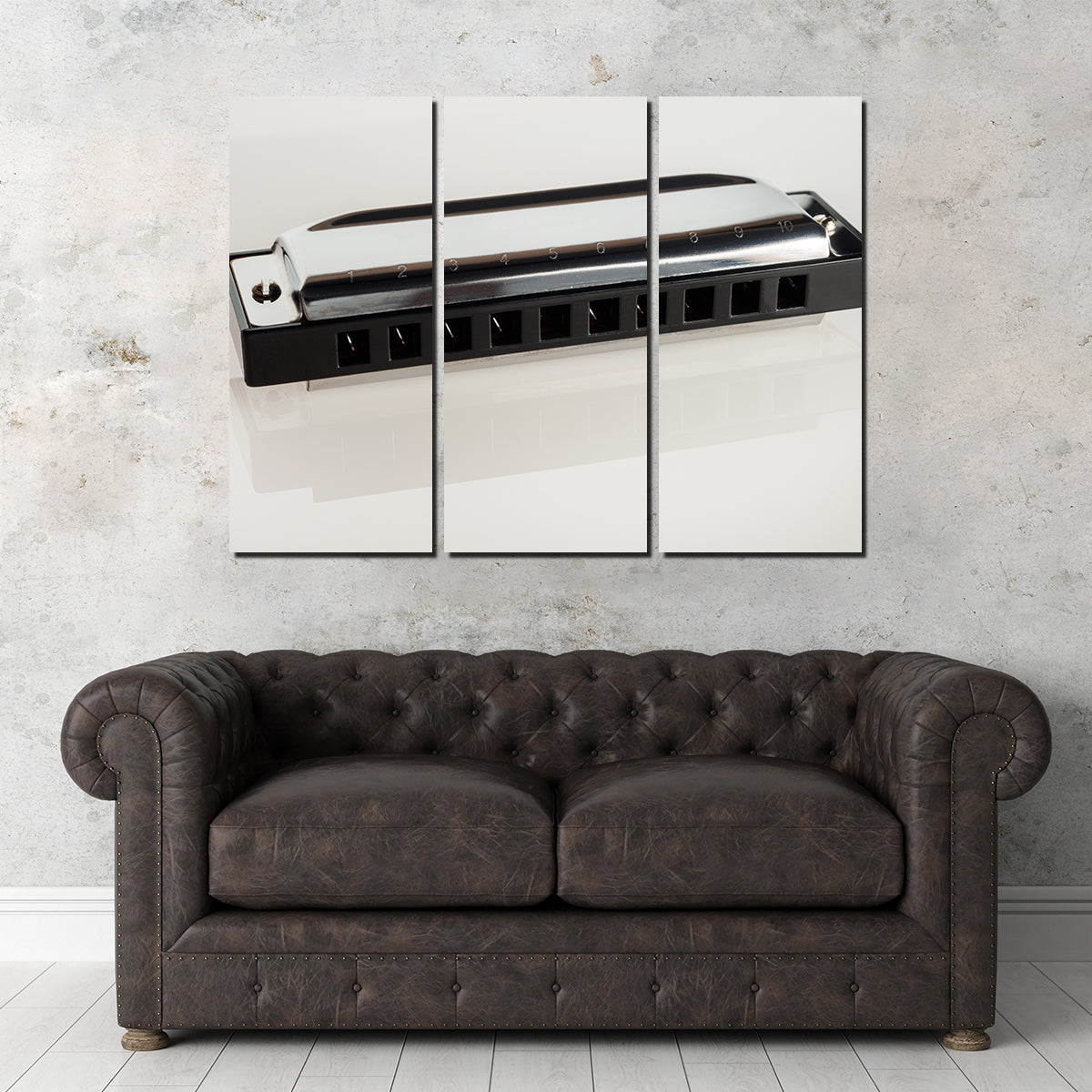 Harmonica Wall Art - Stunning Sustainable Pine Wood Frame Canvas