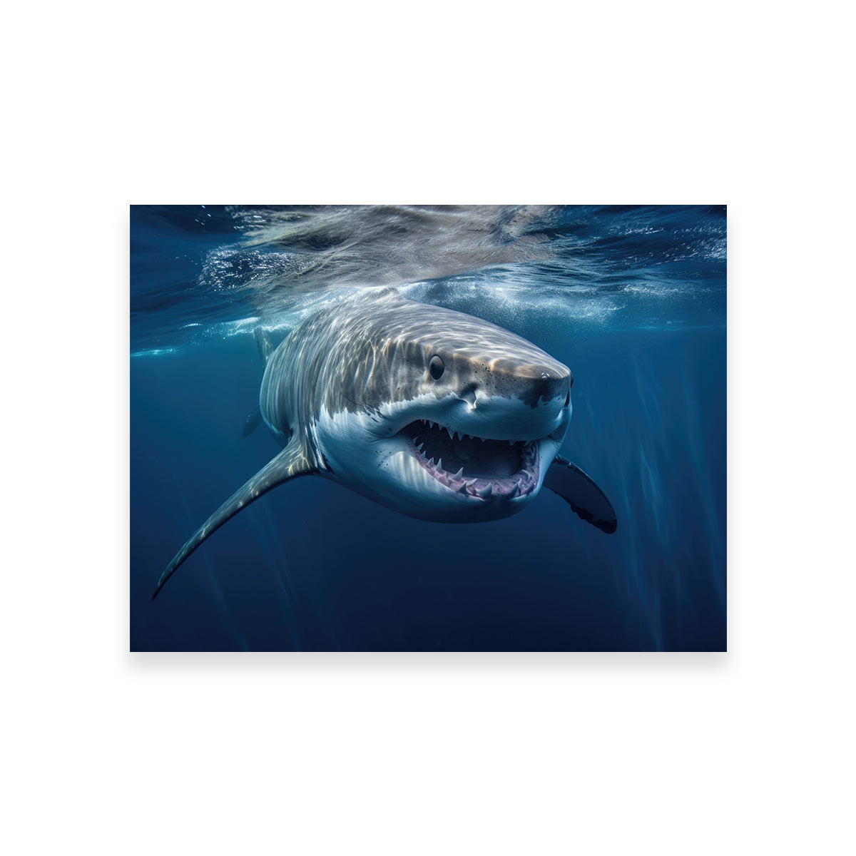 Stunning Great White Close - up Wall Art for Striking Home Decor
