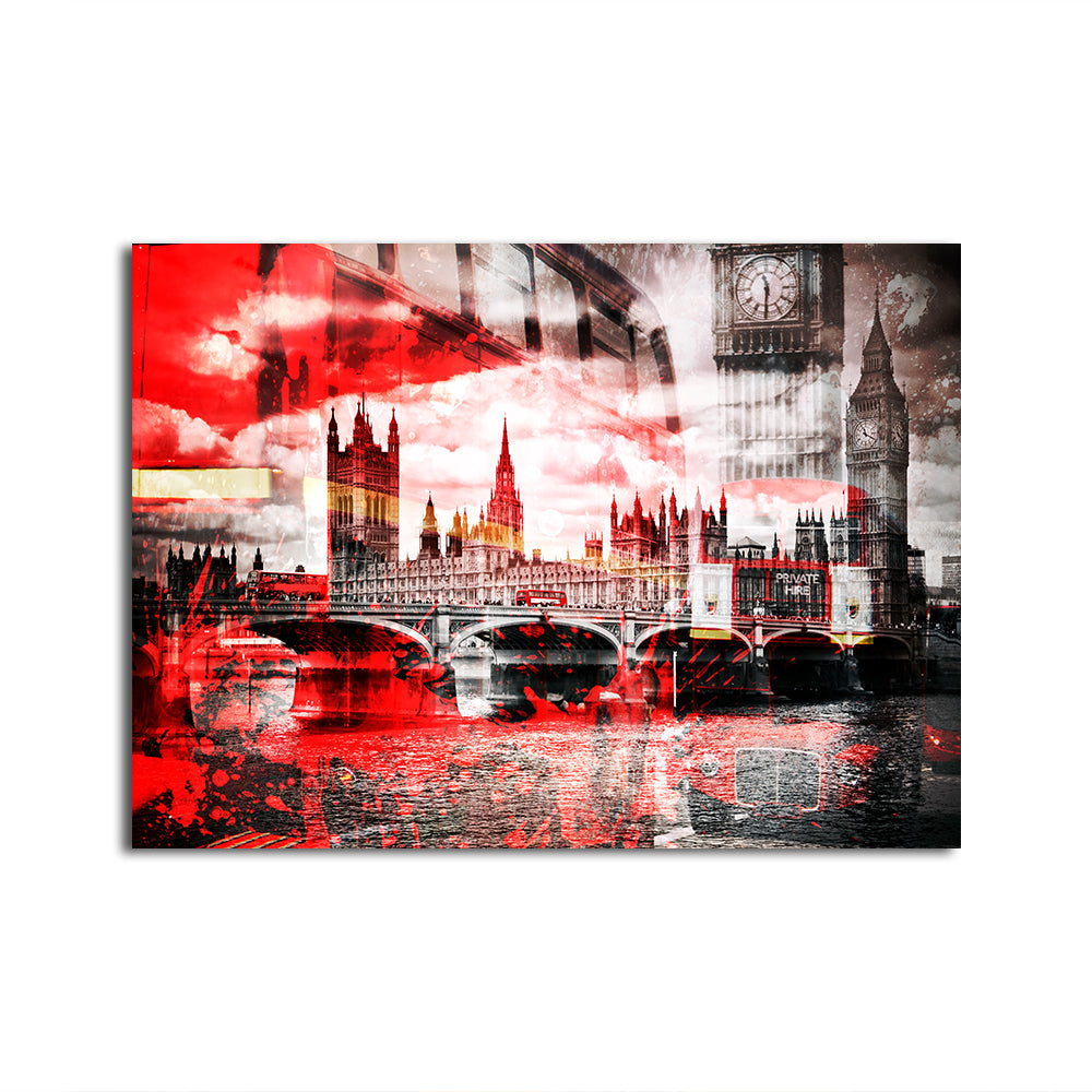 Stunning City Art LONDON Red Bus Composing Wall Art by Melanie Viola
