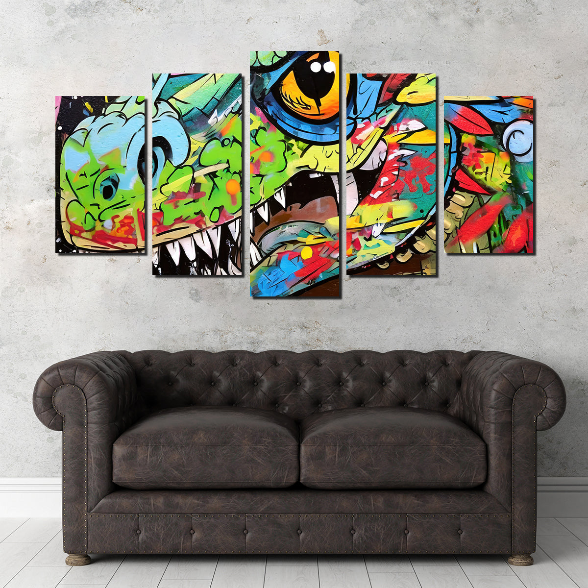 Stunning Dinosaur Graffiti Wall Art by Stephen Chambers