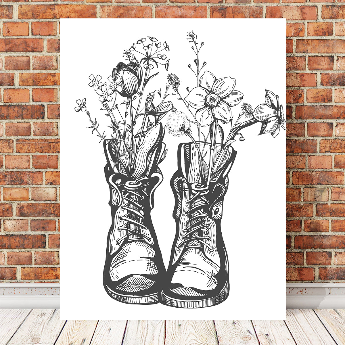 Stunning Boots & Wild Flowers Wall Art for Your Home Decor