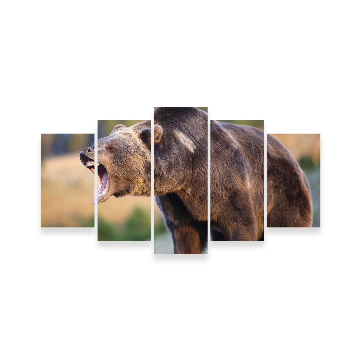 Stunning Grizzly Bear Growling Wall Art for Your Home Decor