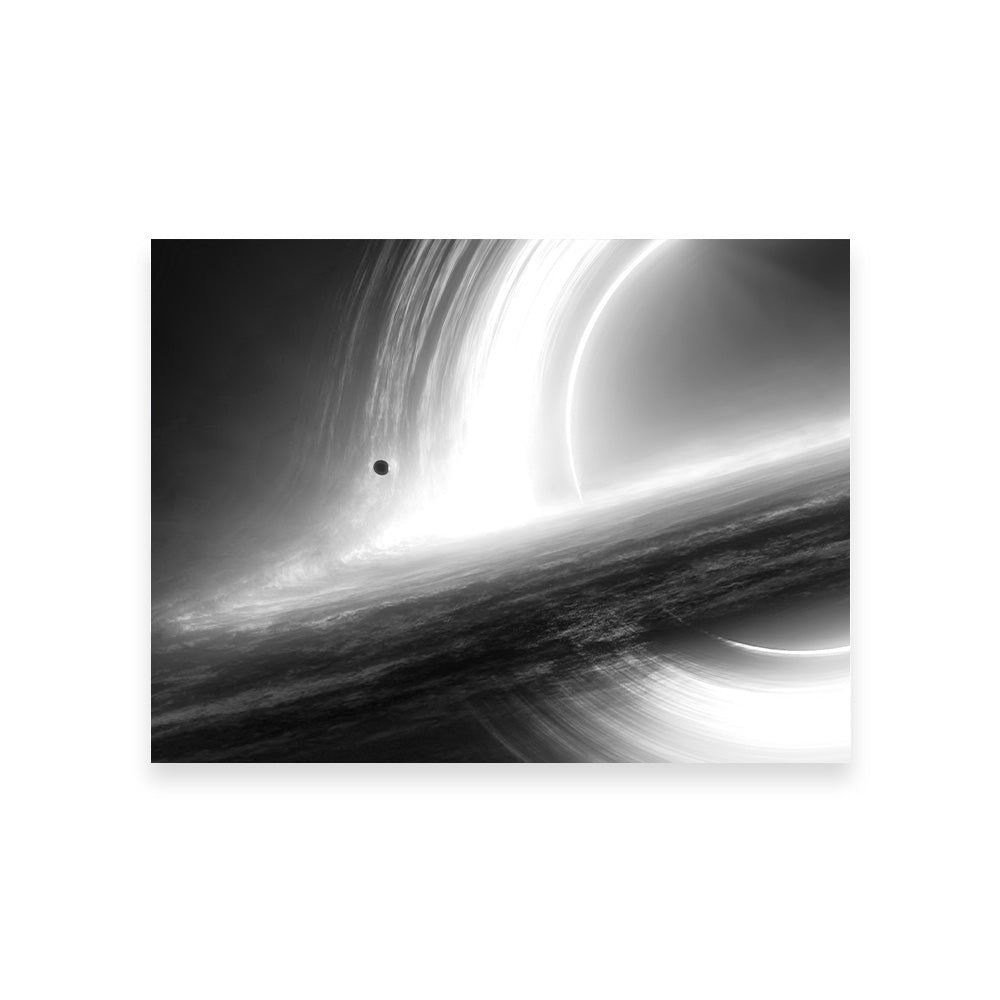 Stunning Interstellar Gargantua Grayscale Wall Art for Space Enthusiasts