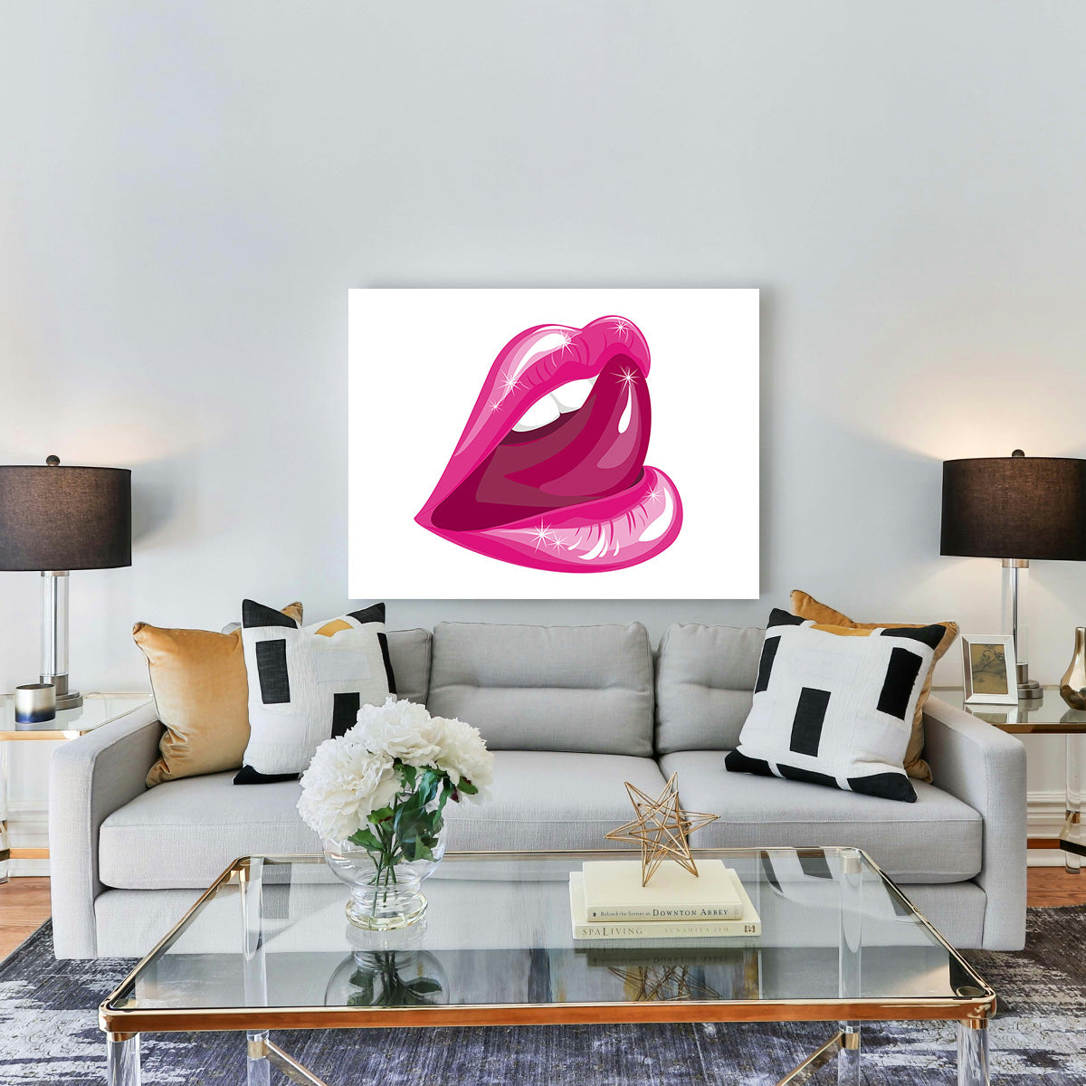 Lick Lips: Premium Hand - Built Kiln - Dried Pine Wood Framed Canvas Prints