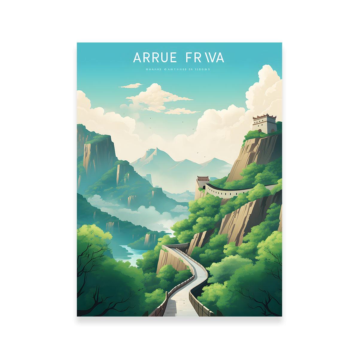 Exquisite The Great Wall of China Wall Art by Valth Graphics