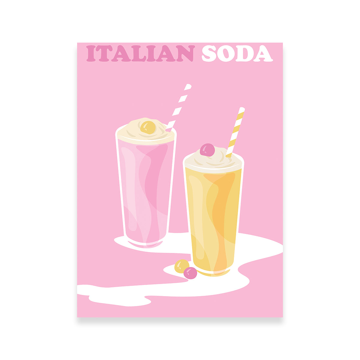 Gorgeous Italian Soda Wall Art by Groovy Vibe Studio