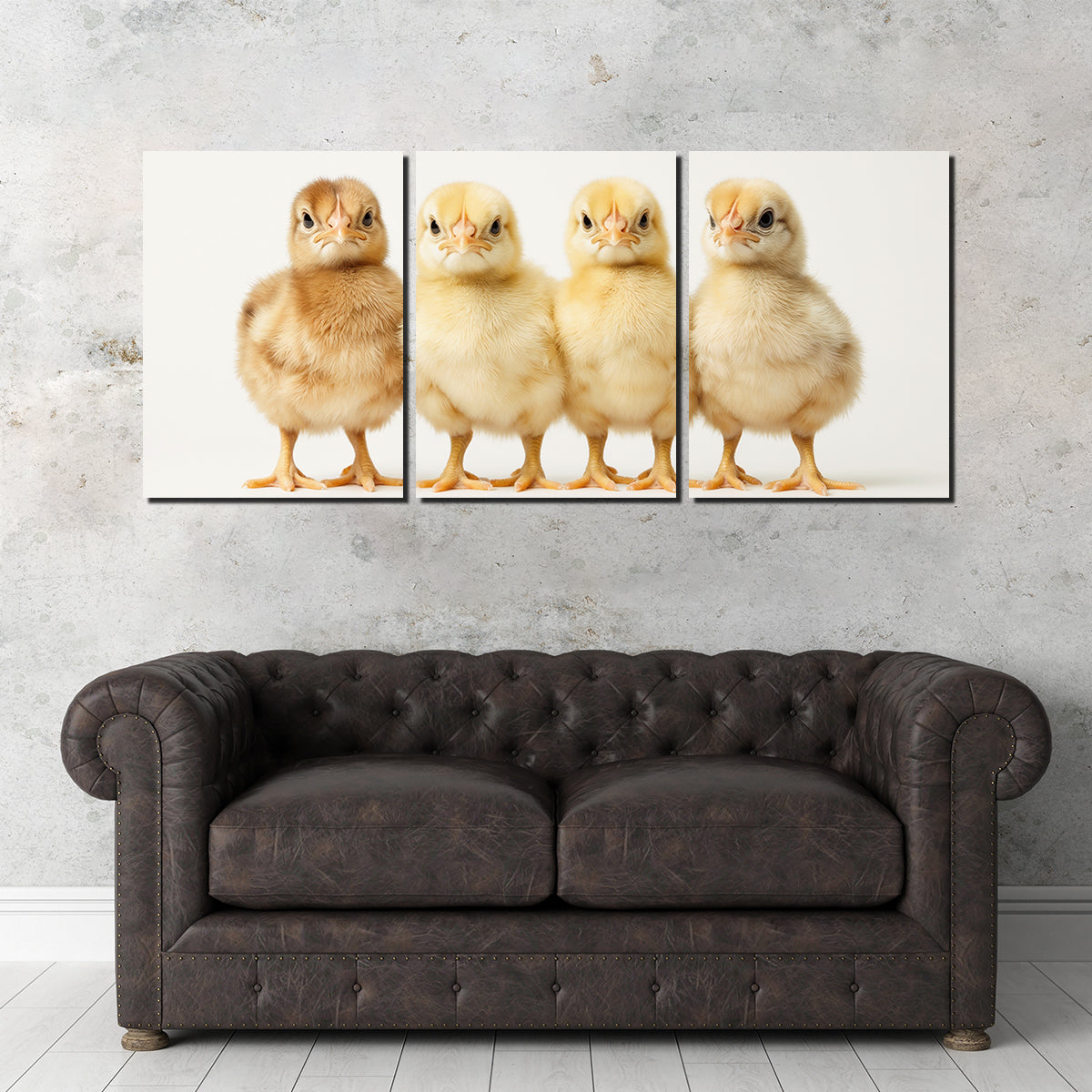 Adorable Four Baby Chickens Wall Art for Your Home Decor