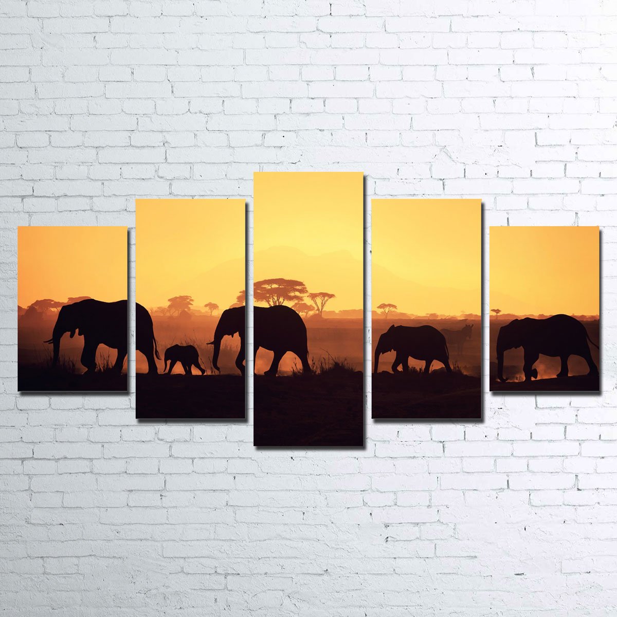 Stunning Elephants Walking Wall Art for Home Decor