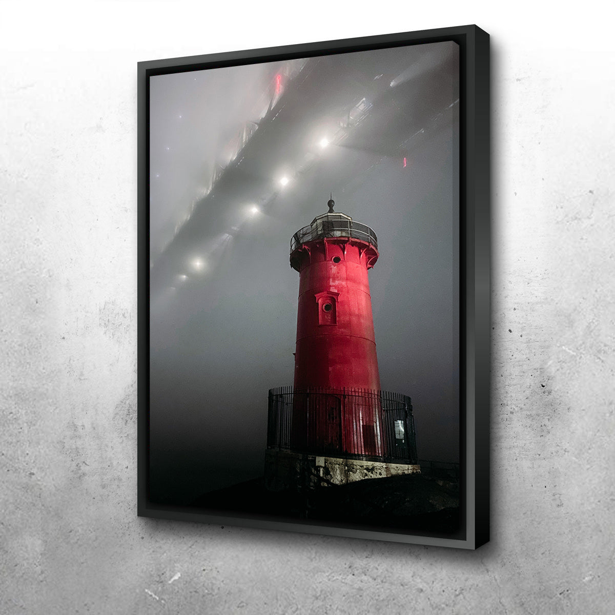 Vibrant Red Lighthouse Wall Art - Ideal for Home Decor