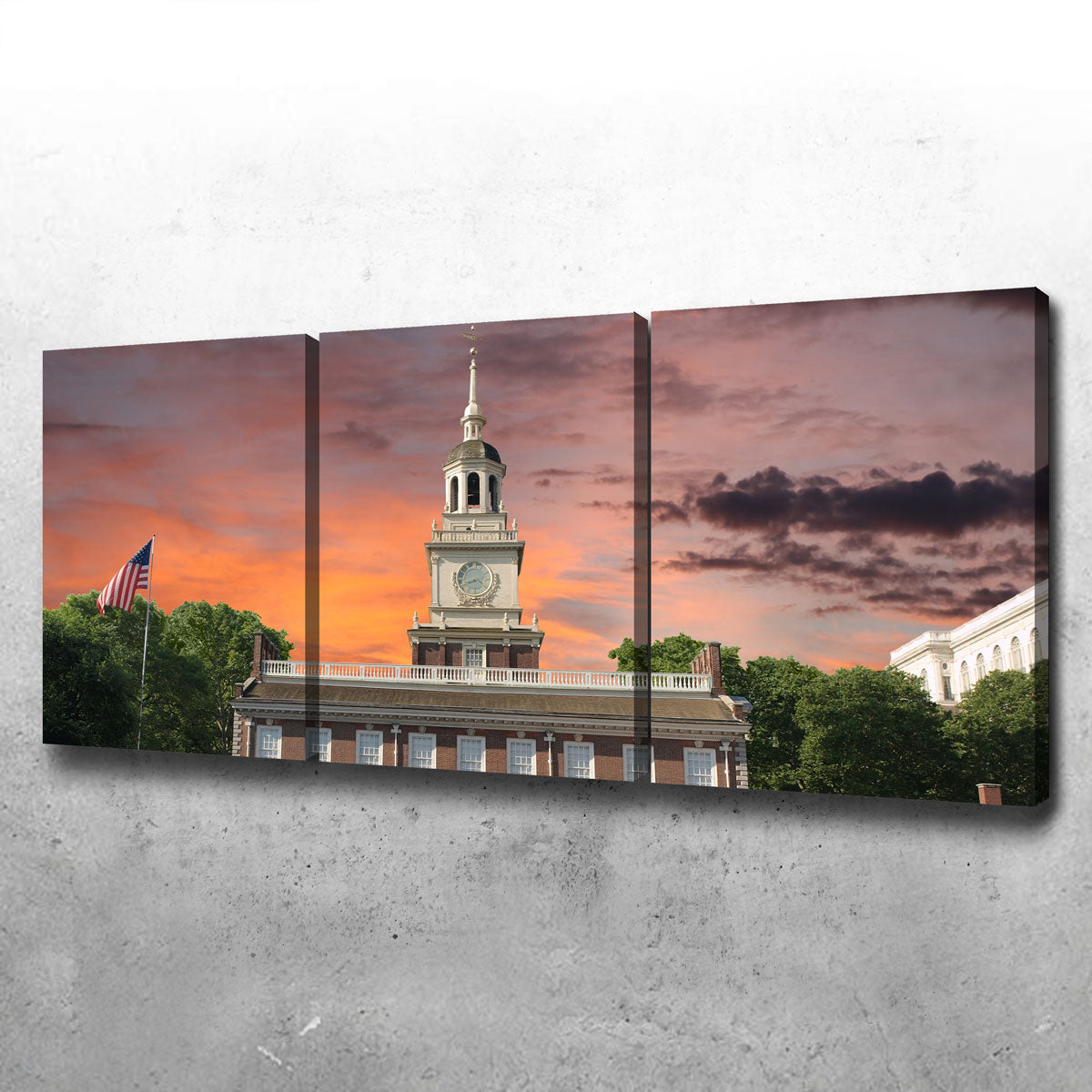 Stunning Independence Hall Sunset Wall Art for Your Home Decor