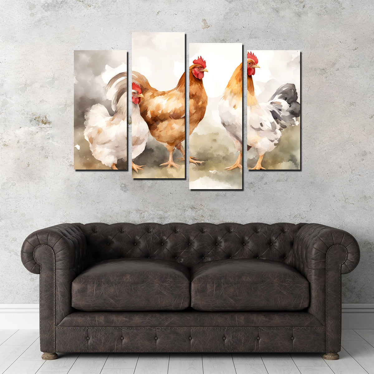 Stunning Chicken Watercolor Wall Art for Home Decor
