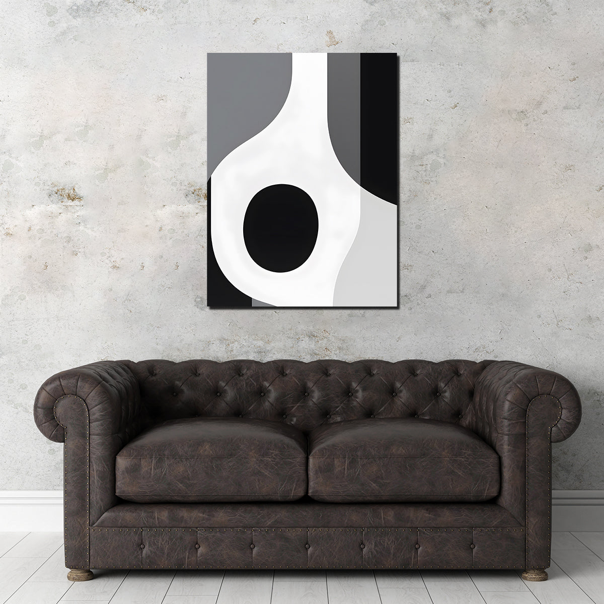 Eye - catching Abstract Shapes Series B&W 1 Wall Art for Modern Spaces