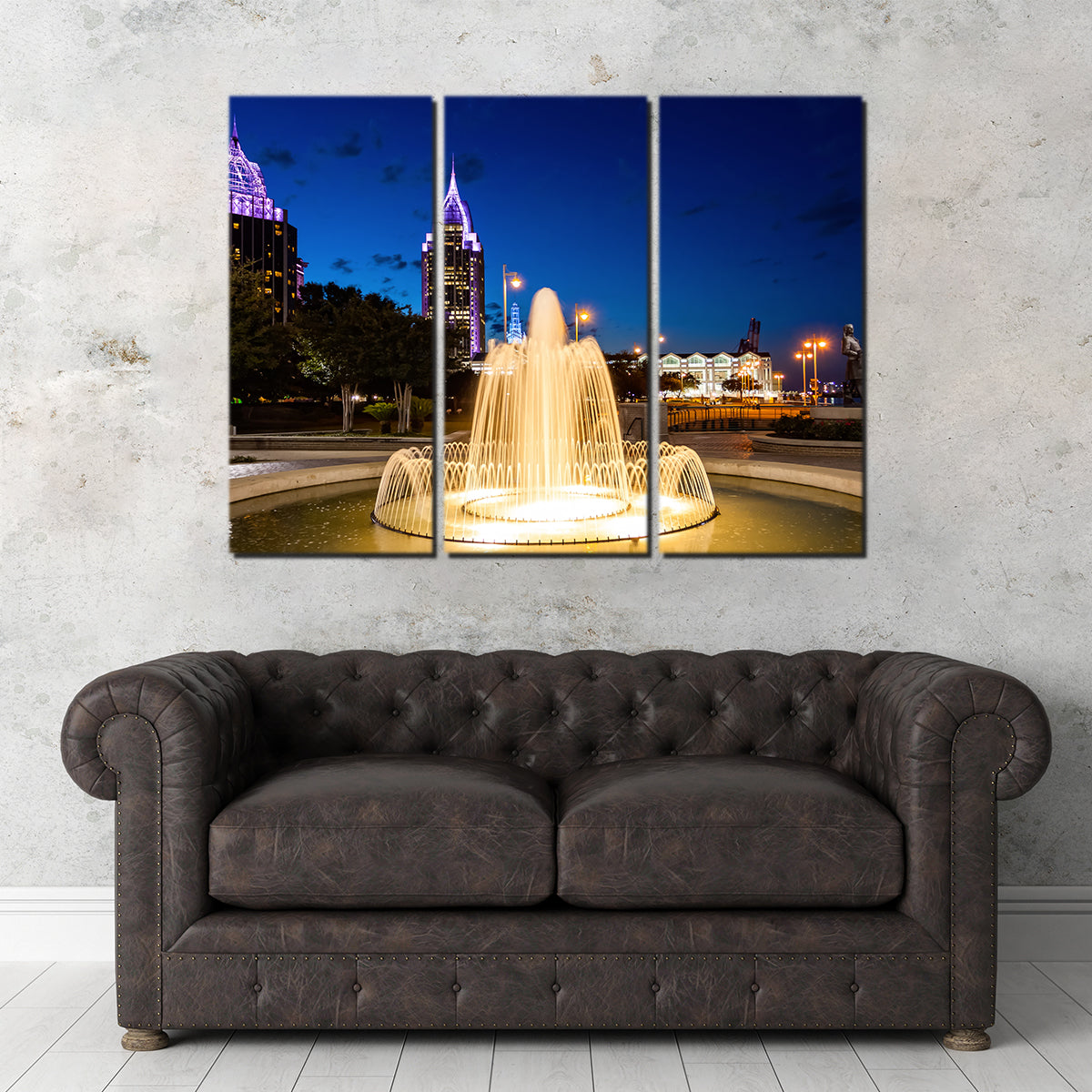 Downtown Mobile - Stunning Fountain Wall Art for Your Space