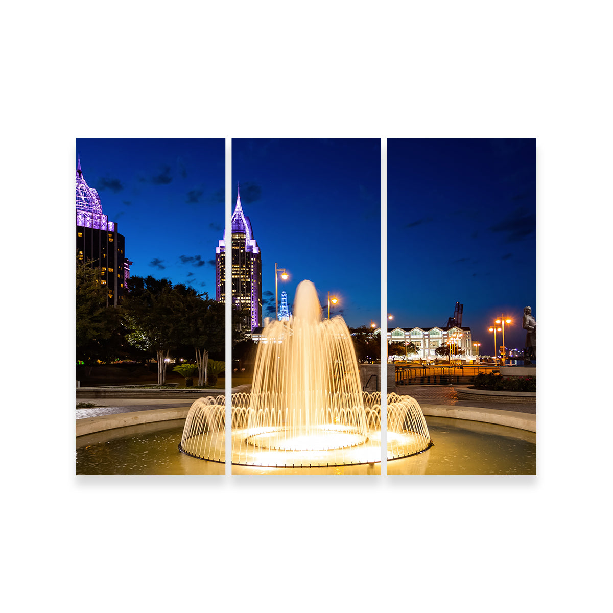 Downtown Mobile - Stunning Fountain Wall Art for Your Space