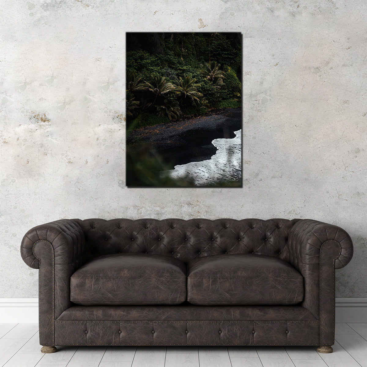 Exquisite Black Sand Palms Wall Art by Lucas Moore
