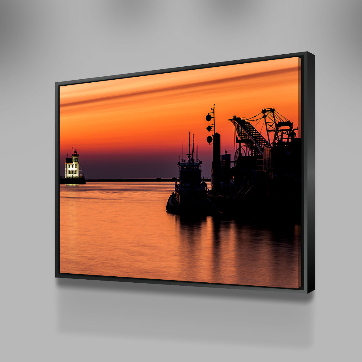 Breathtaking Lorain Harbor Lighthouse Sunset Wall Art for Stunning Home Decor