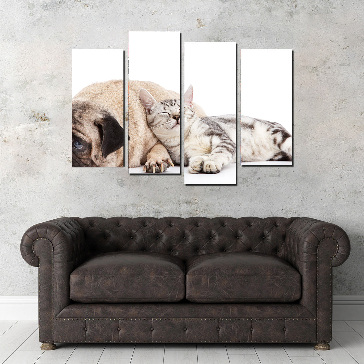 Adorable Pug and Cat Wall Art for Home Decor