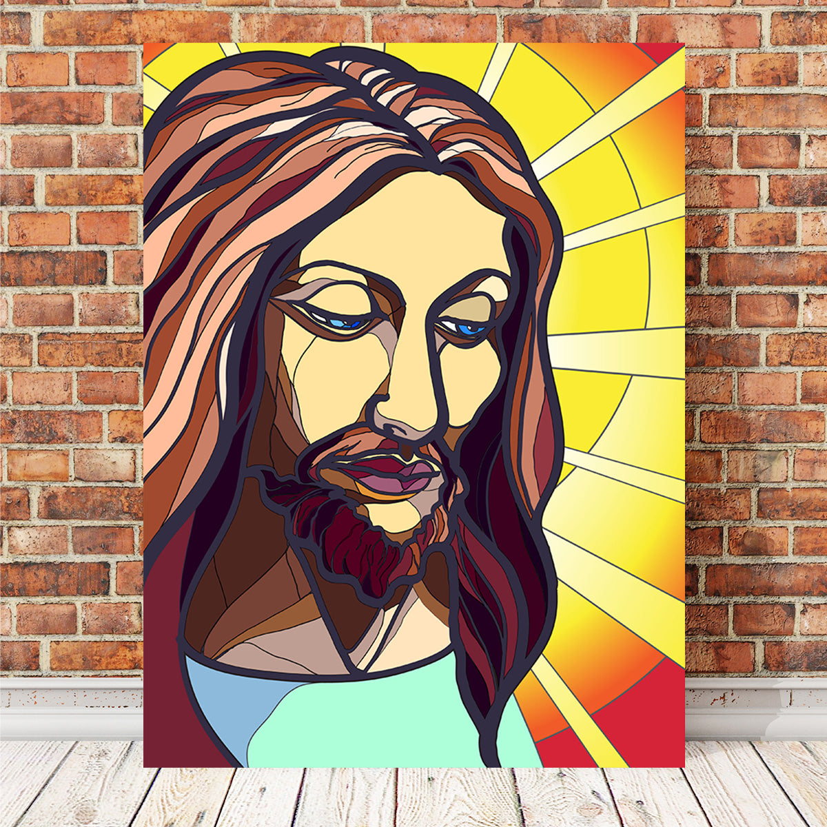 Exquisite Jesus in Stained Glass Wall Art for Home Decor