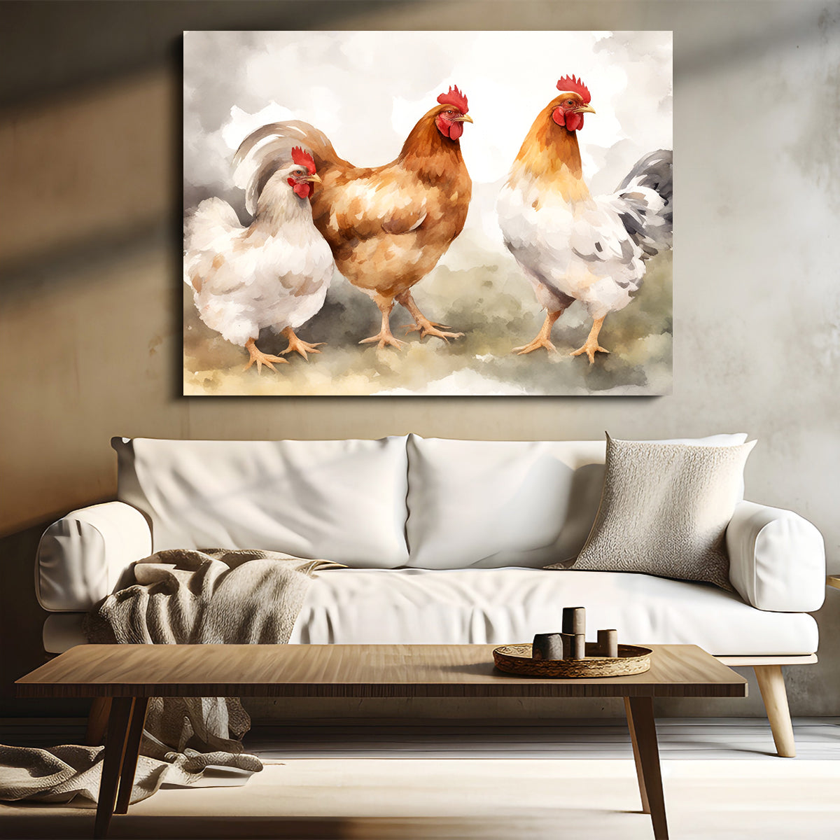 Stunning Chicken Watercolor Wall Art for Home Decor