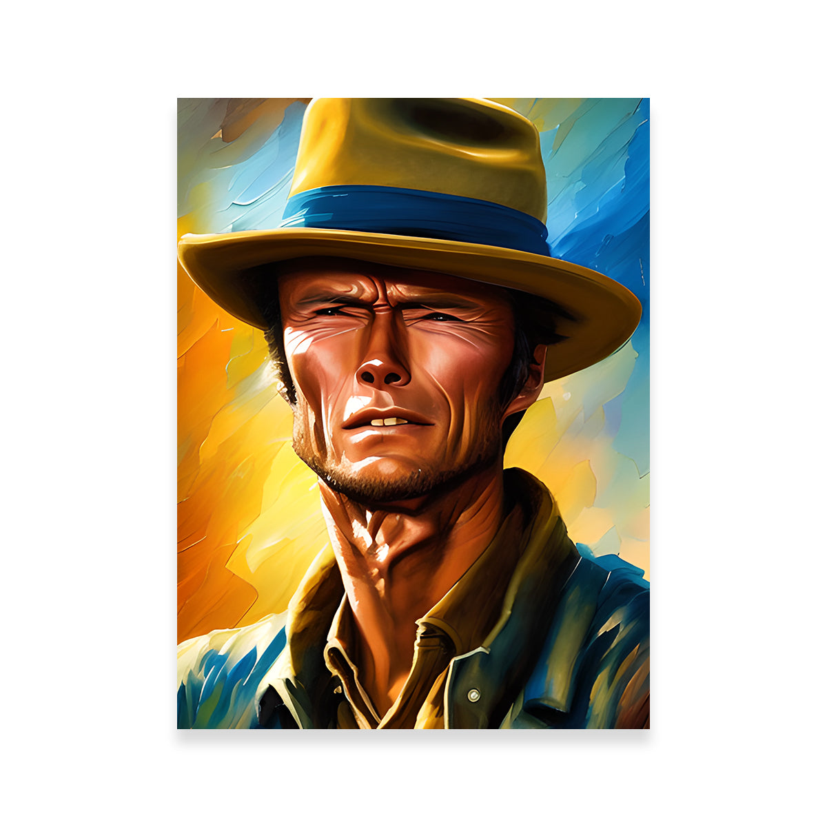Stunning Clint Eastwood Wall Art by Dina Rolle