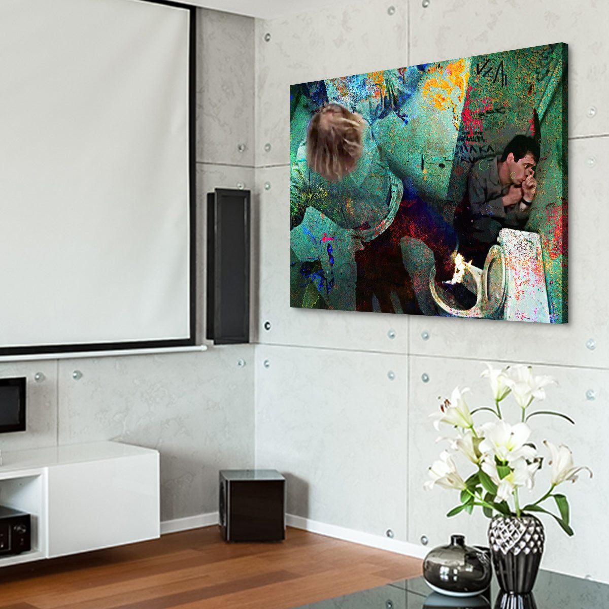 Dumb & Dumber Bathroom Stall - High - Quality Hand - Built Canvas Print