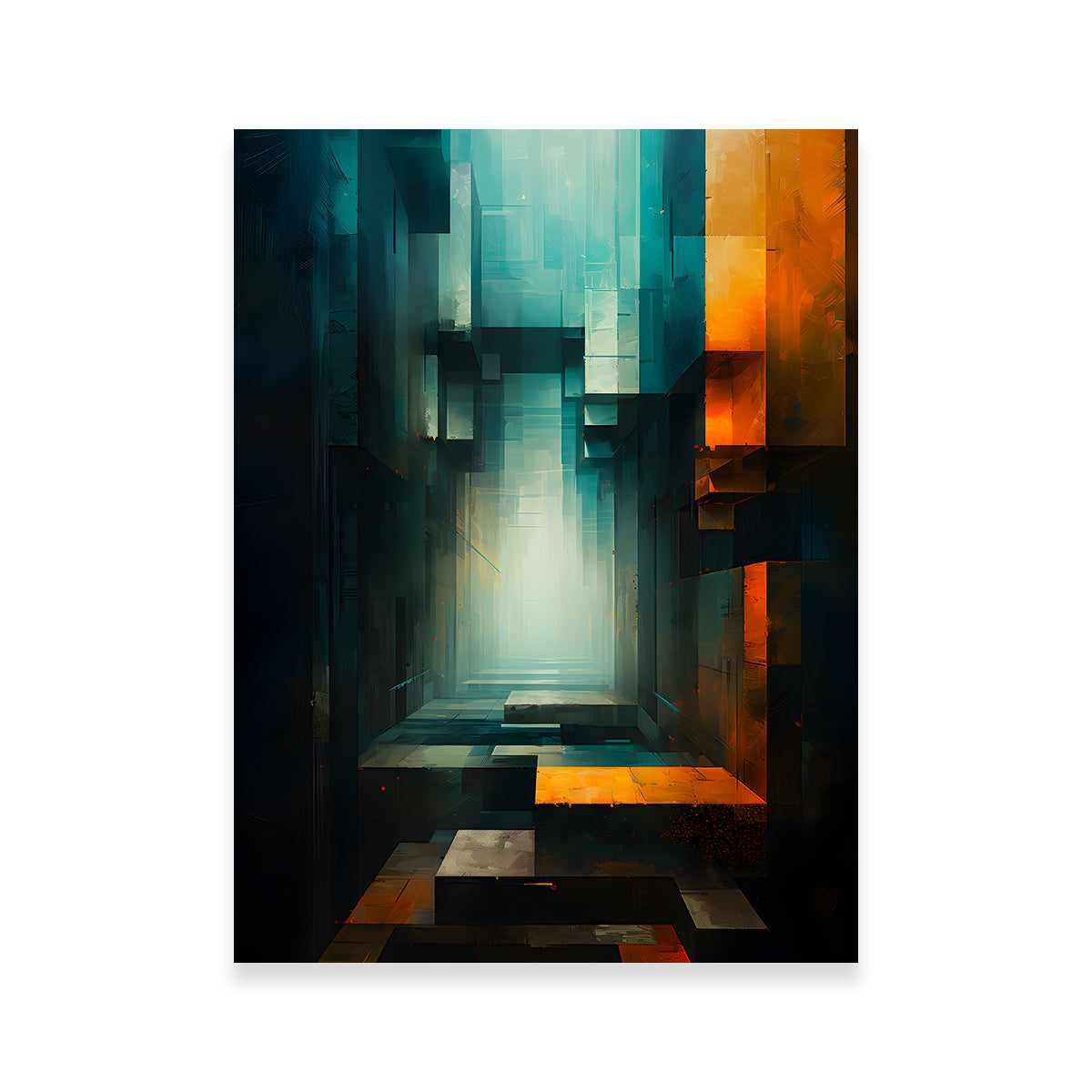 Stunning Abstract Blue Orange Shapes 12 Wall Art for Modern Interiors