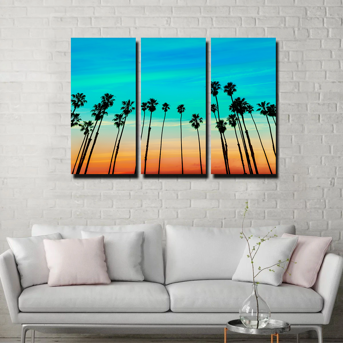 Gorgeous Palm Tree Sunset Santa Barbara Wall Art for Stunning Home Decor