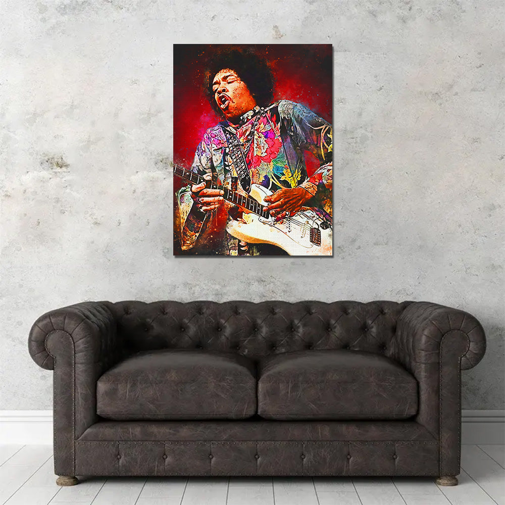 Jimi Hendrix Iconic Rockin Wall Art - Ideal for Music Lovers