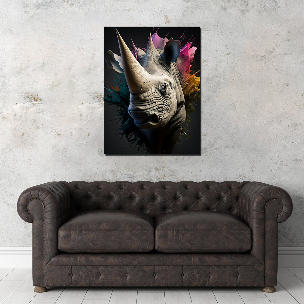 Stunning Rhinoceros Portrait Wall Art by Jennifer Hotai
