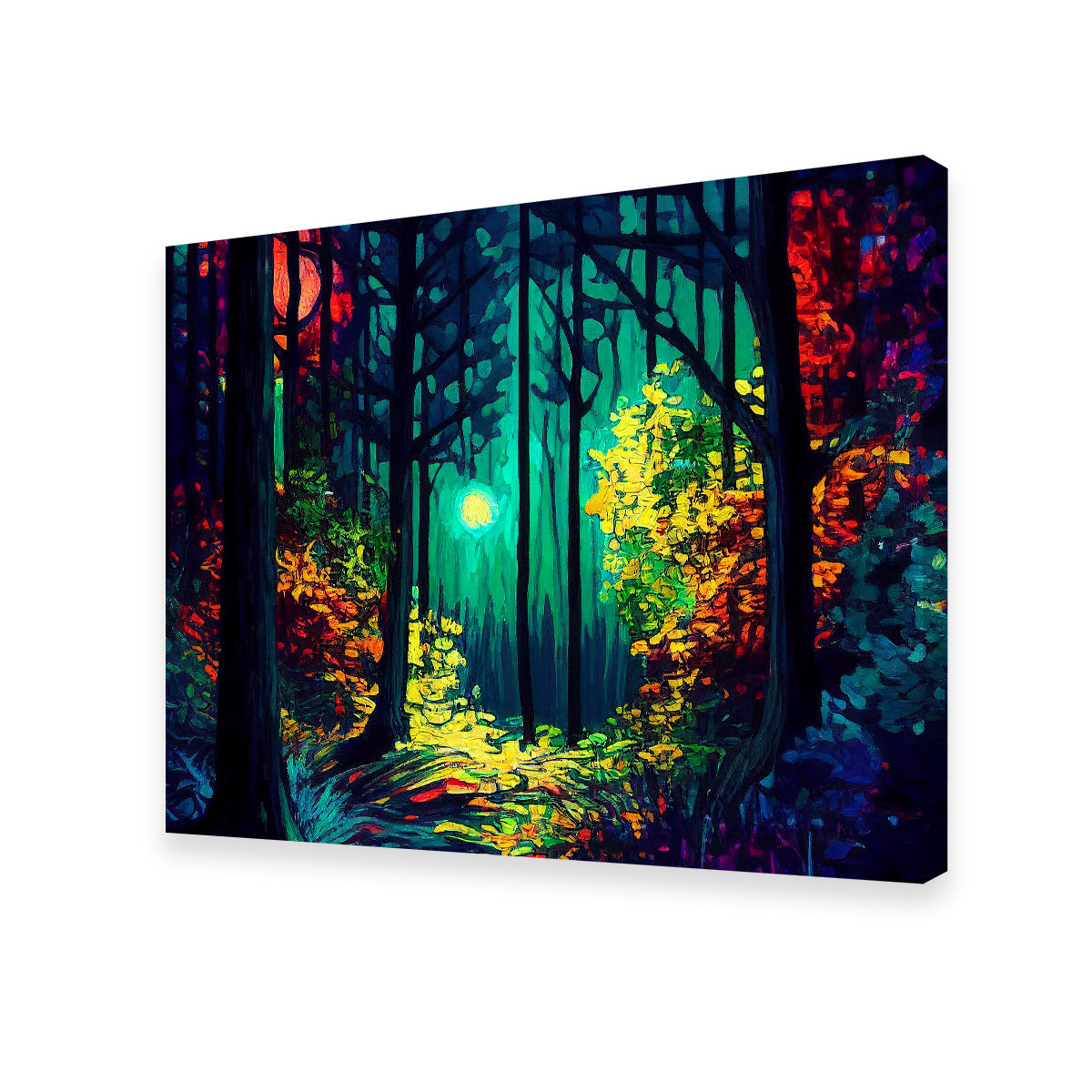 Enchanting Moon Through The Forest Wall Art - Museum Quality Decor
