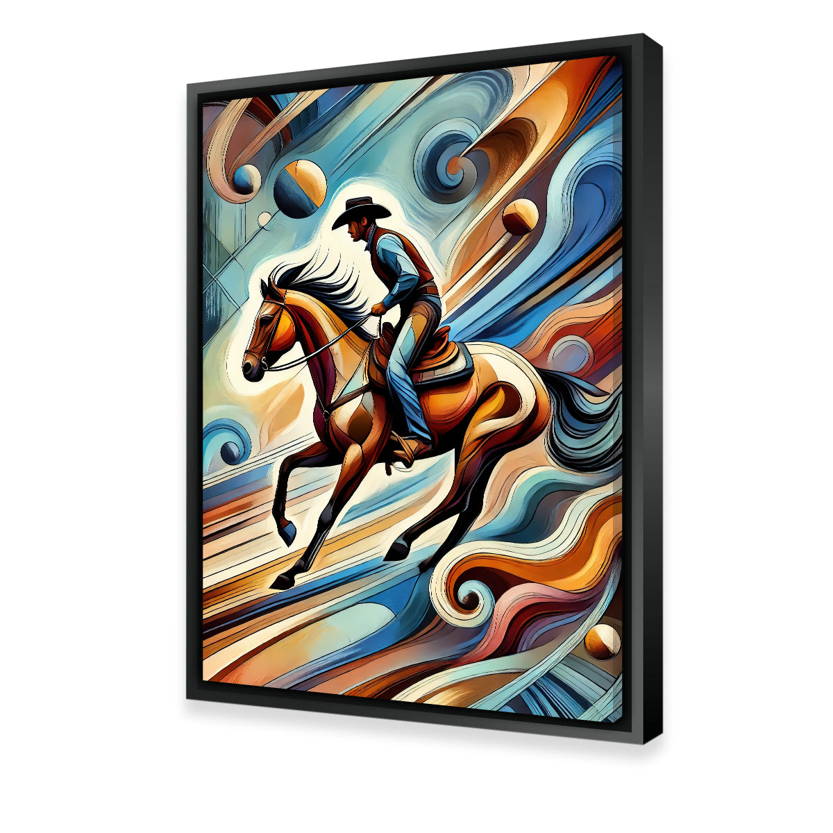 Stunning Abstract Cowboy & Horse Wall Art for Home Decor