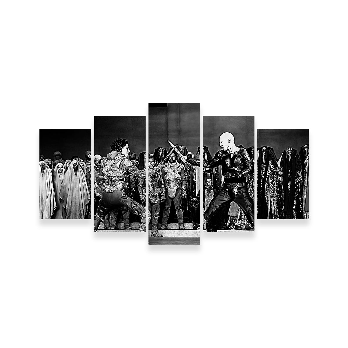Stunning Paul Vs. Feyd Rautha Grayscale Wall Art for Your Home Decor