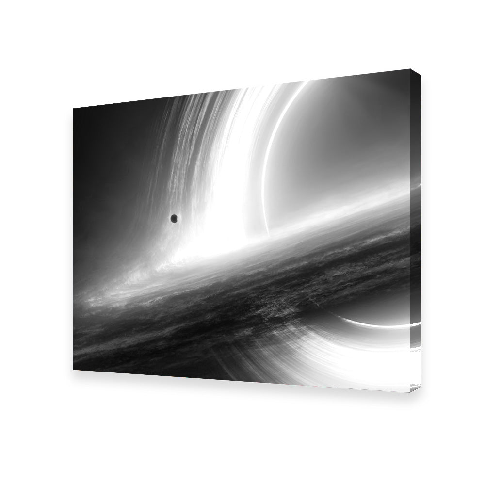 Stunning Interstellar Gargantua Grayscale Wall Art for Space Enthusiasts