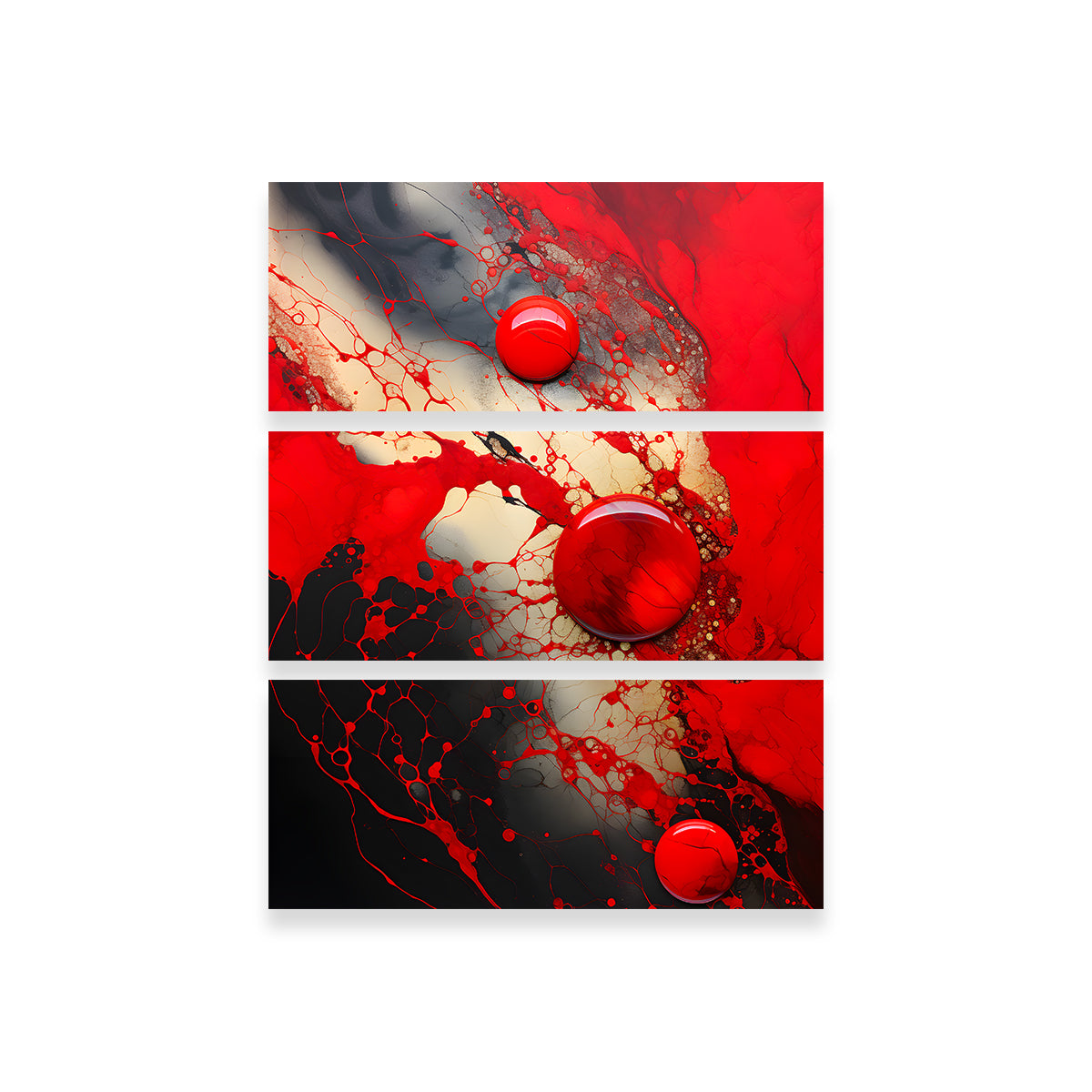 Eye - Catching Abstract Red and Black Shapes 9 Wall Art for Modern Spaces