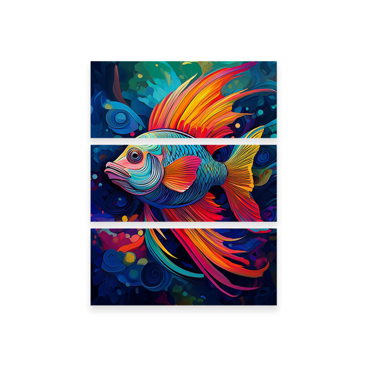 Stunning Abstract Fish Modern Art Wall Decor for Home